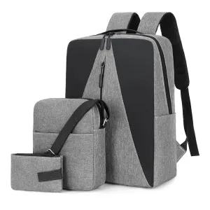 3-in-1 Laptop Backpack Anti-Theft Bag with USB Charging Port Women Men Travel Backpack with Crossbody And Coin Purse Durable College Bag Three Piece