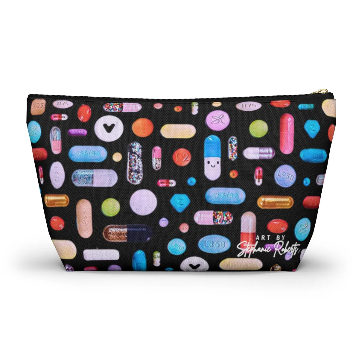 Black Pill Grid Accessory Pouch w T-bottom