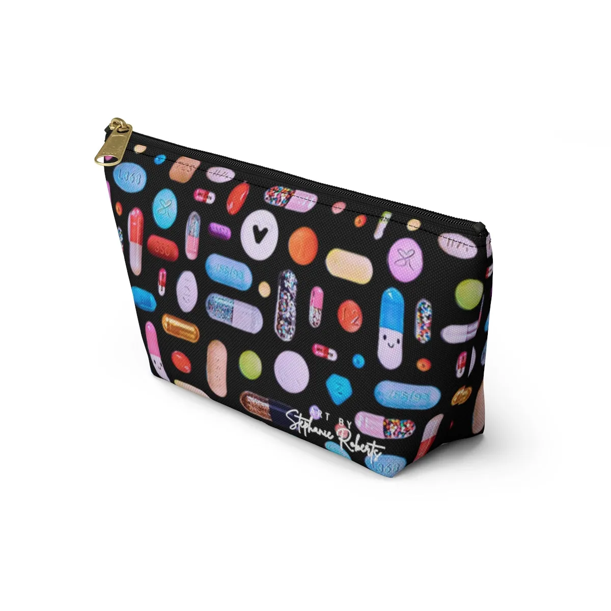 Black Pill Grid Accessory Pouch w T-bottom