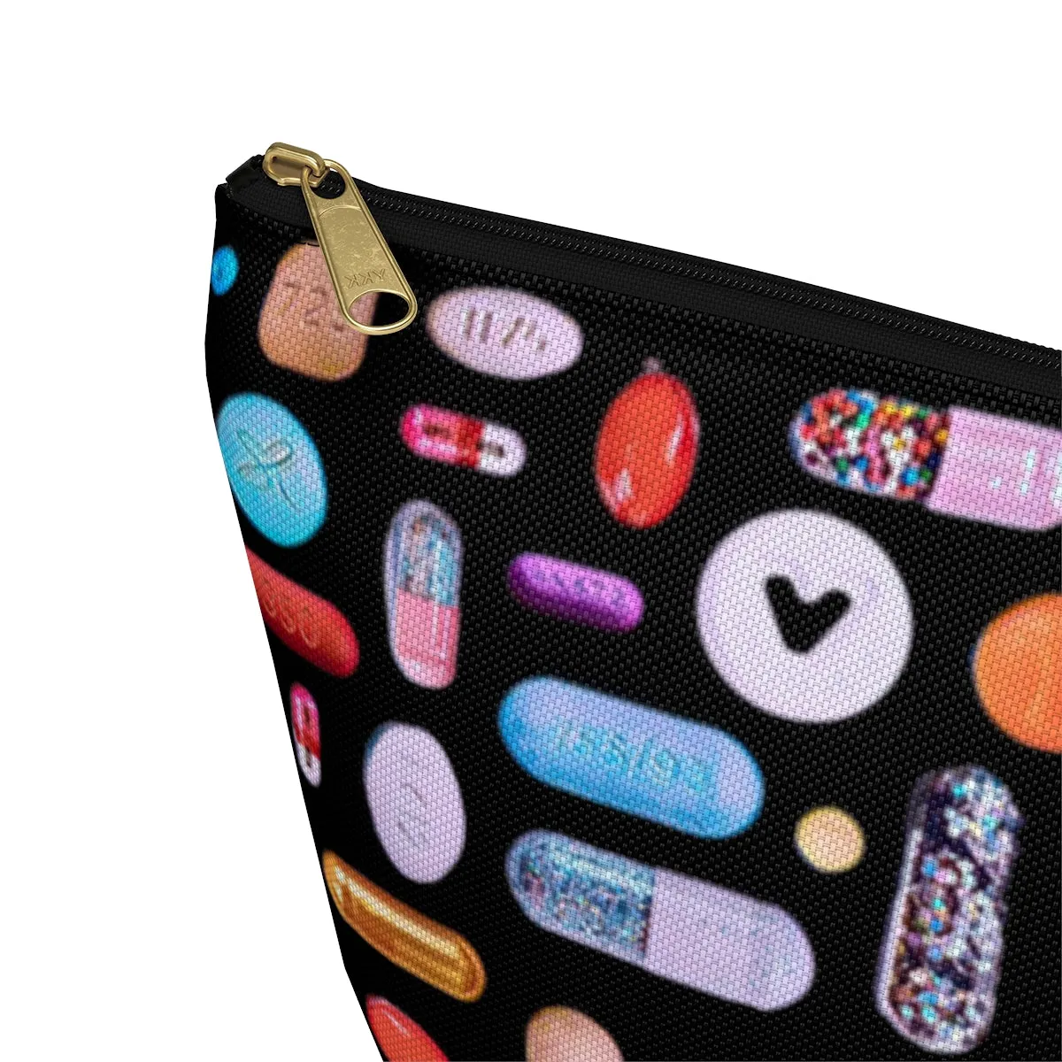 Black Pill Grid Accessory Pouch w T-bottom