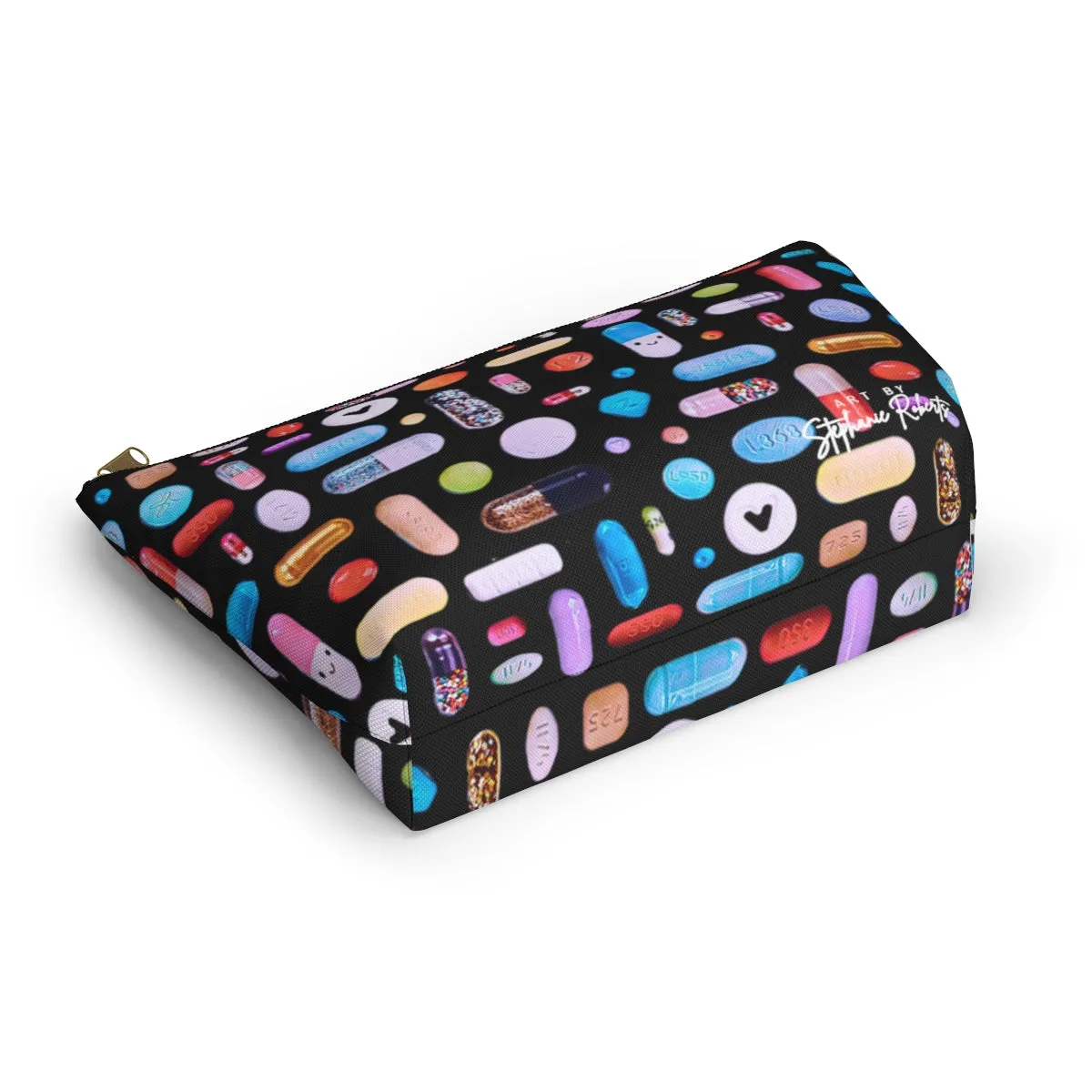 Black Pill Grid Accessory Pouch w T-bottom