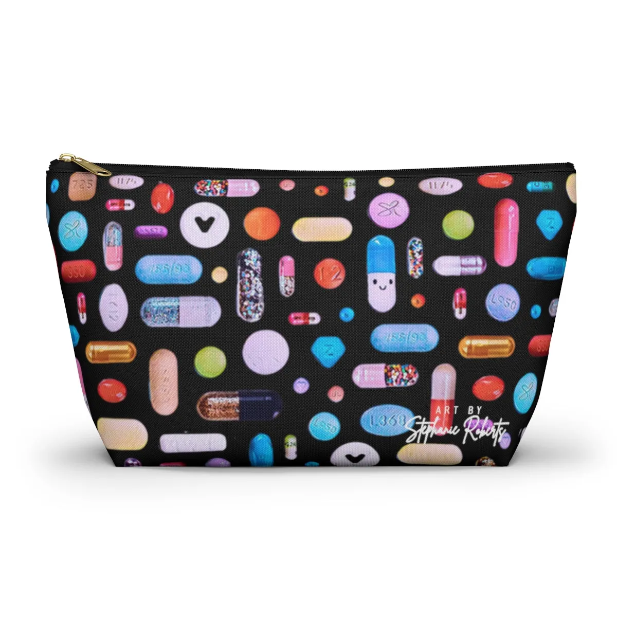 Black Pill Grid Accessory Pouch w T-bottom