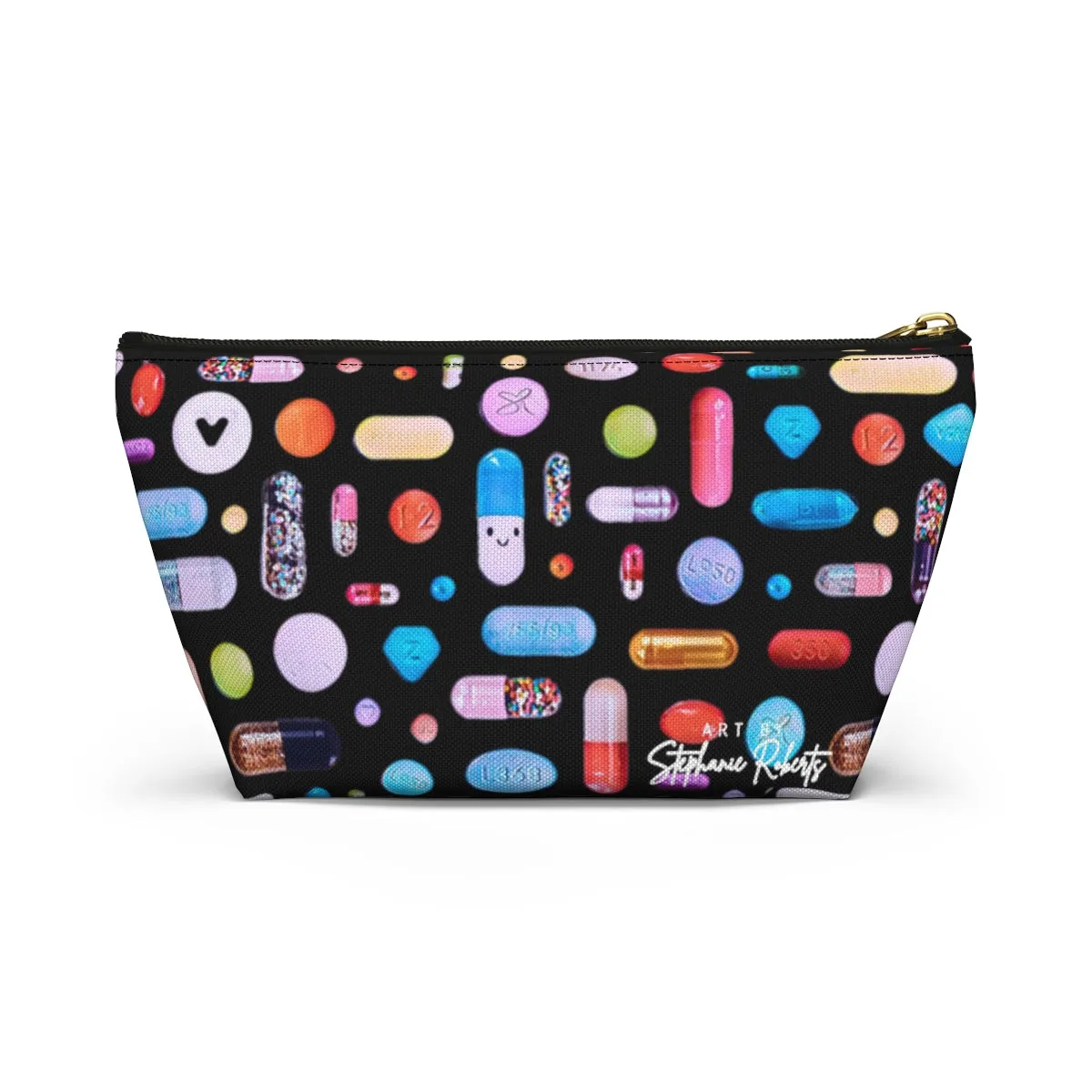 Black Pill Grid Accessory Pouch w T-bottom