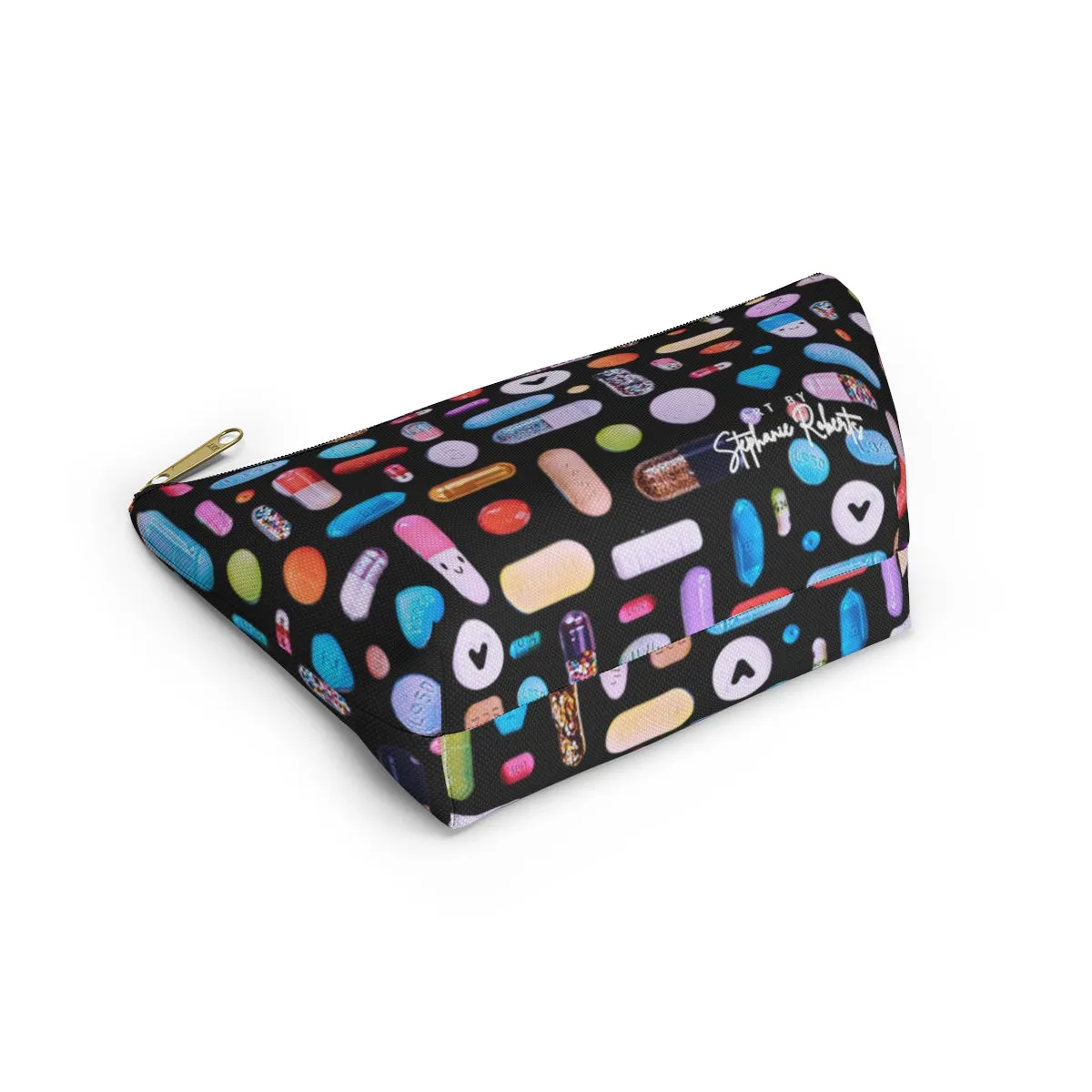 Black Pill Grid Accessory Pouch w T-bottom