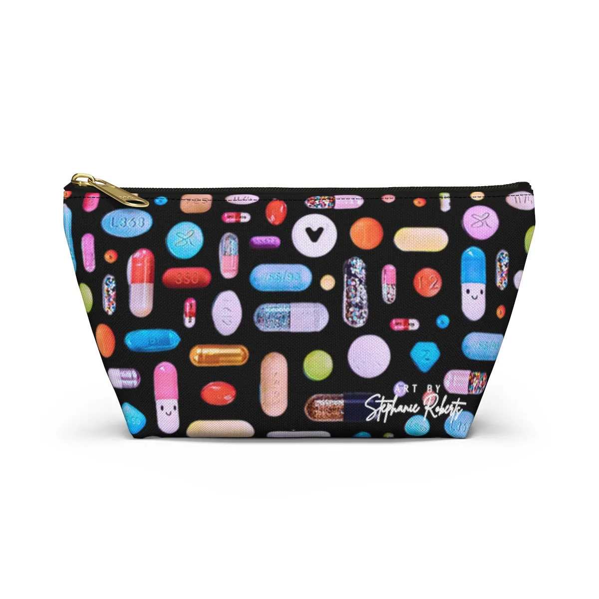 Black Pill Grid Accessory Pouch w T-bottom