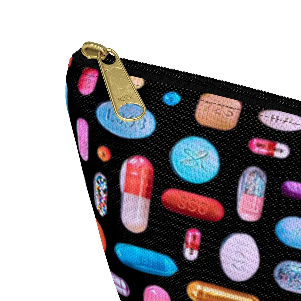 Black Pill Grid Accessory Pouch w T-bottom