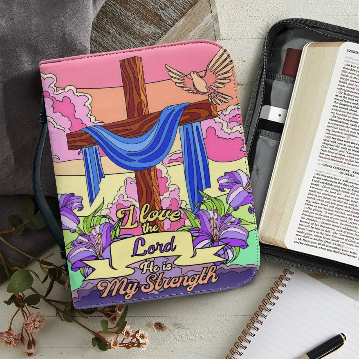 Christianart Bible Cover, New Artistic Colorful Cross Pattern, Personalized Bible Cover, Gifts For Men, Christmas Gift, CABBBCV05290723
