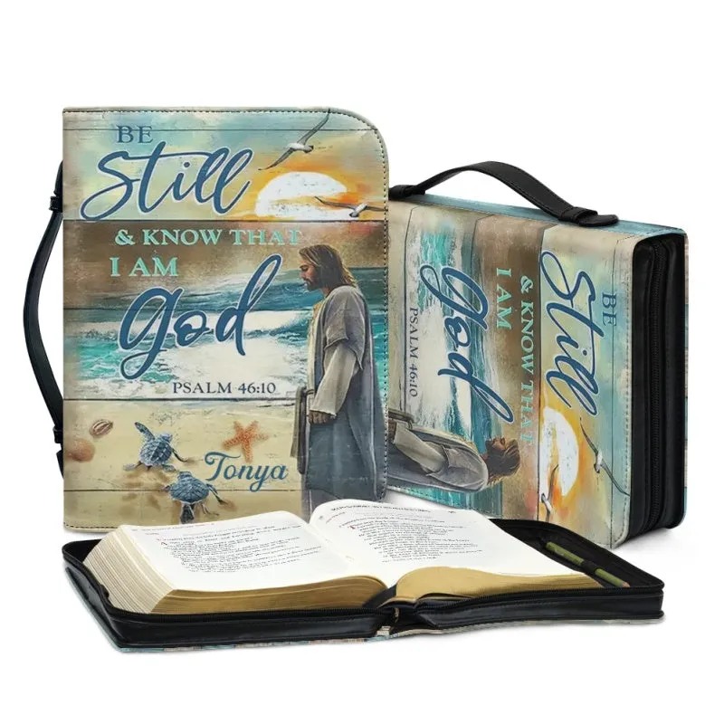 Christianartbag Bible Cover - Be Still And Know That I Am Gid Psalm 46:10 Personalized Bible Cover - Personalized Bible Cover - Christmas Gift - CABBBCV03190923.