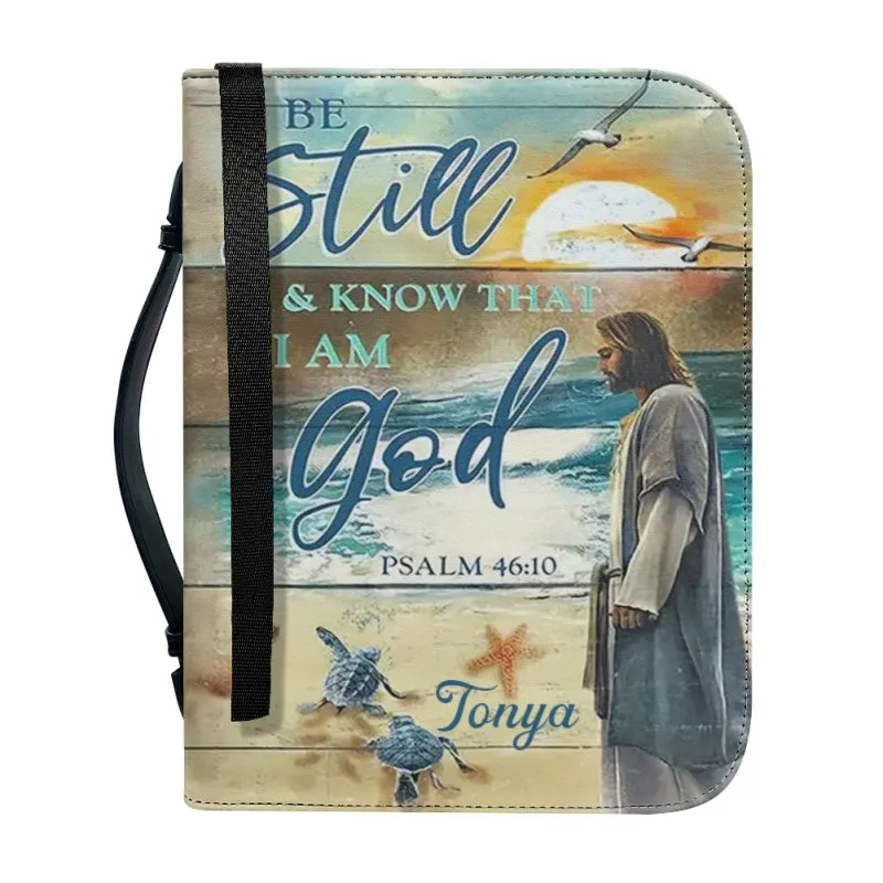 Christianartbag Bible Cover - Be Still And Know That I Am Gid Psalm 46:10 Personalized Bible Cover - Personalized Bible Cover - Christmas Gift - CABBBCV03190923.