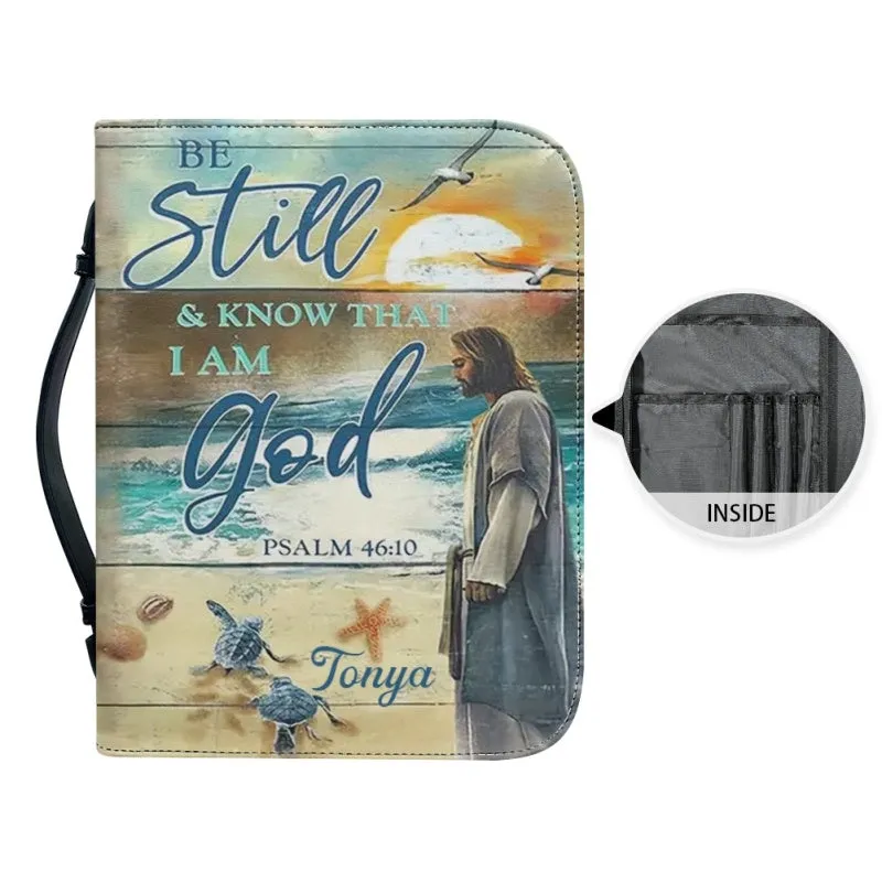 Christianartbag Bible Cover - Be Still And Know That I Am Gid Psalm 46:10 Personalized Bible Cover - Personalized Bible Cover - Christmas Gift - CABBBCV03190923.