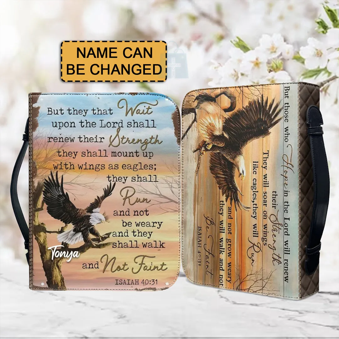 Christianartbag Bible Cover, But They That Wait Bible Cover, Personalized Bible Cover, Eagle Bible Cover, Christian Gifts, CAB09081123.