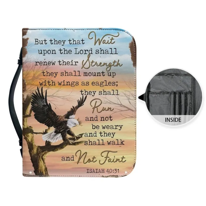 Christianartbag Bible Cover, But They That Wait Bible Cover, Personalized Bible Cover, Eagle Bible Cover, Christian Gifts, CAB09081123.