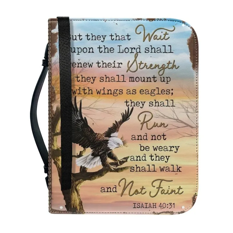 Christianartbag Bible Cover, But They That Wait Bible Cover, Personalized Bible Cover, Eagle Bible Cover, Christian Gifts, CAB09081123.