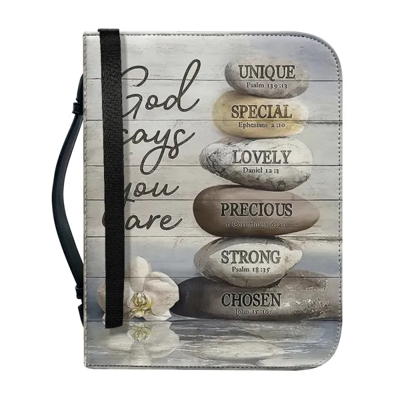 Christianartbag Bible Cover, GOD Says You Are Bible Cover, Personalized Bible Cover, Lion Cross Christ Bible Cover, Christian Gifts, CAB02101123.
