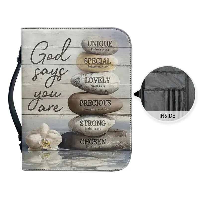 Christianartbag Bible Cover, GOD Says You Are Bible Cover, Personalized Bible Cover, Lion Cross Christ Bible Cover, Christian Gifts, CAB02101123.