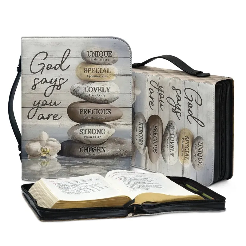 Christianartbag Bible Cover, GOD Says You Are Bible Cover, Personalized Bible Cover, Lion Cross Christ Bible Cover, Christian Gifts, CAB02101123.