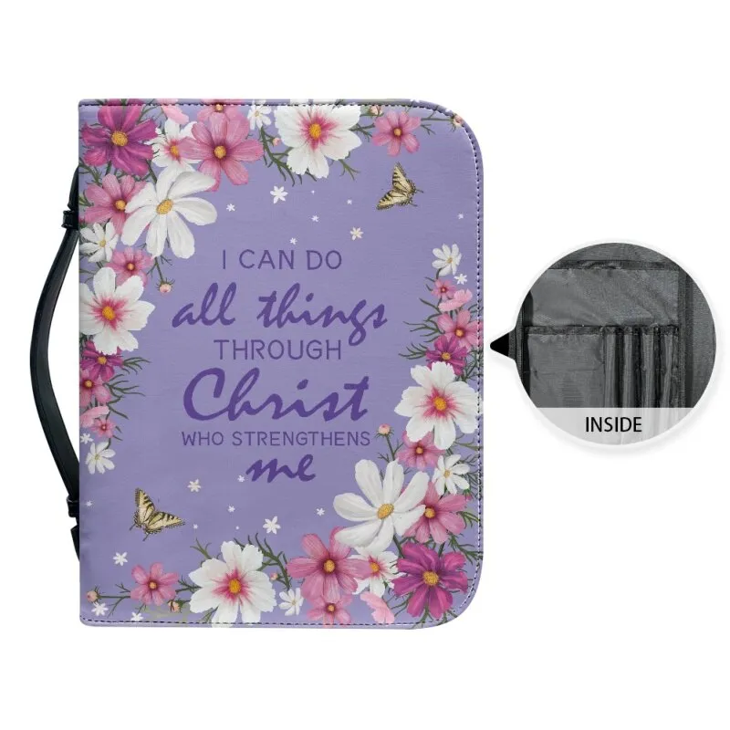 Christianartbag Bible Cover, I Can Do All Things Through Christ Bible Cover, Personalized Bible Cover, Gifts For Women, Christmas Gift, CABBBCV02080823.
