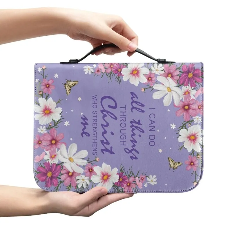 Christianartbag Bible Cover, I Can Do All Things Through Christ Bible Cover, Personalized Bible Cover, Gifts For Women, Christmas Gift, CABBBCV02080823.