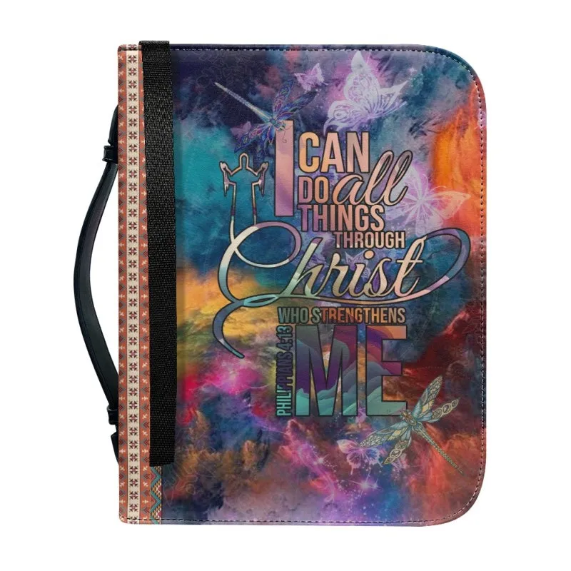 Christianartbag Bible Cover, I Can Do All Things Through Christ Personalized Bible Cover, Personalized Bible Cover, Christmas Gift, CABBBCV01260923.