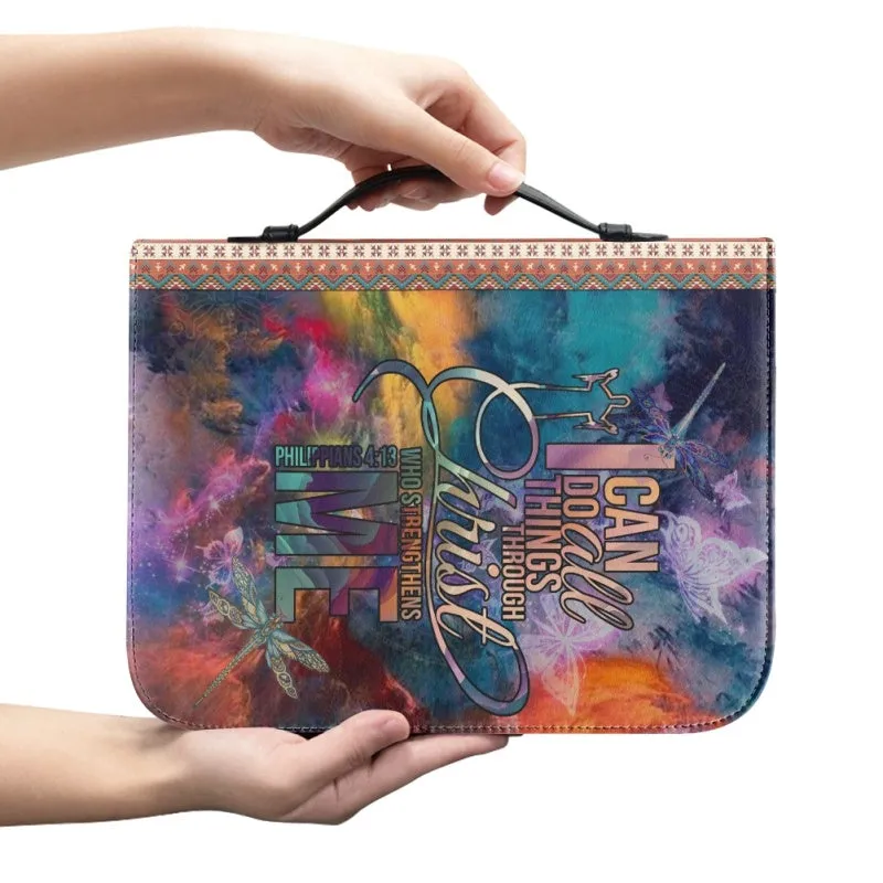 Christianartbag Bible Cover, I Can Do All Things Through Christ Personalized Bible Cover, Personalized Bible Cover, Christmas Gift, CABBBCV01260923.
