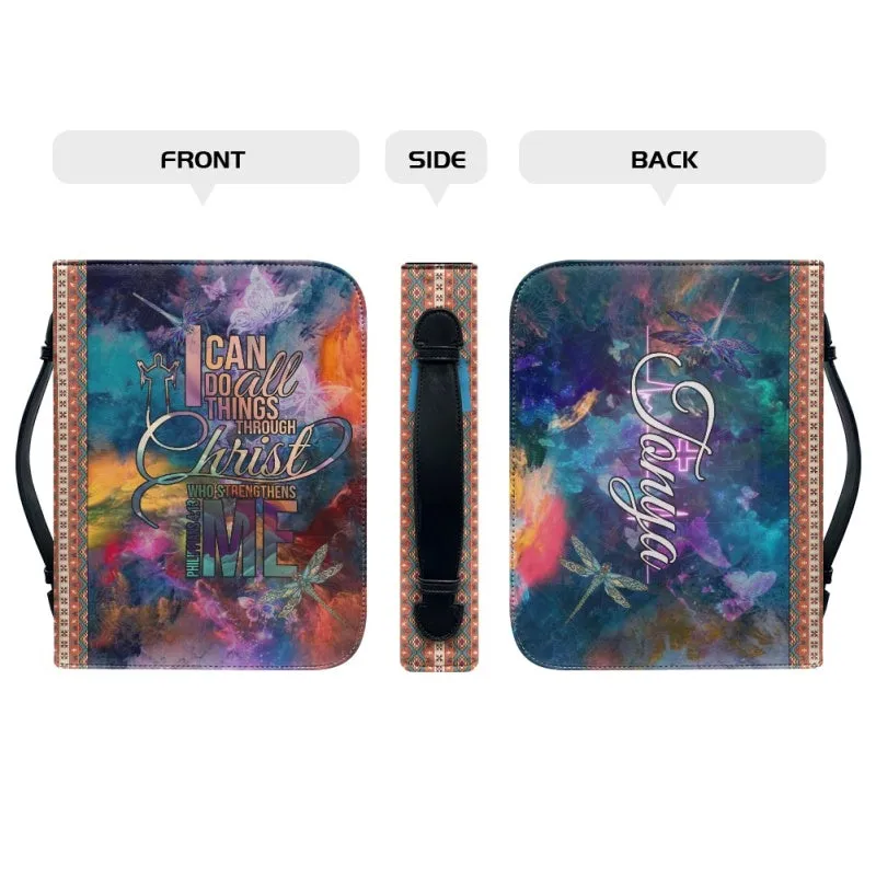 Christianartbag Bible Cover, I Can Do All Things Through Christ Personalized Bible Cover, Personalized Bible Cover, Christmas Gift, CABBBCV01260923.