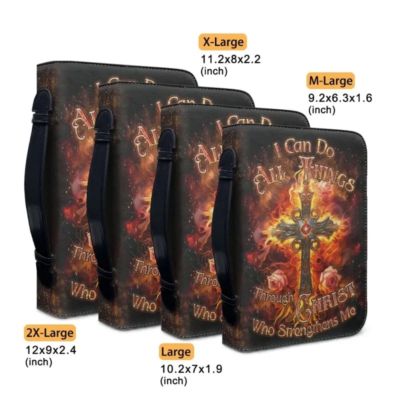 Christianartbag Bible Cover, I Can Do All Things Through Christ Who Strengthens Me Bible Cover, Personalized Bible Cover, Cross Designer Bible Cover, Christian Gifts, CAB01080124.