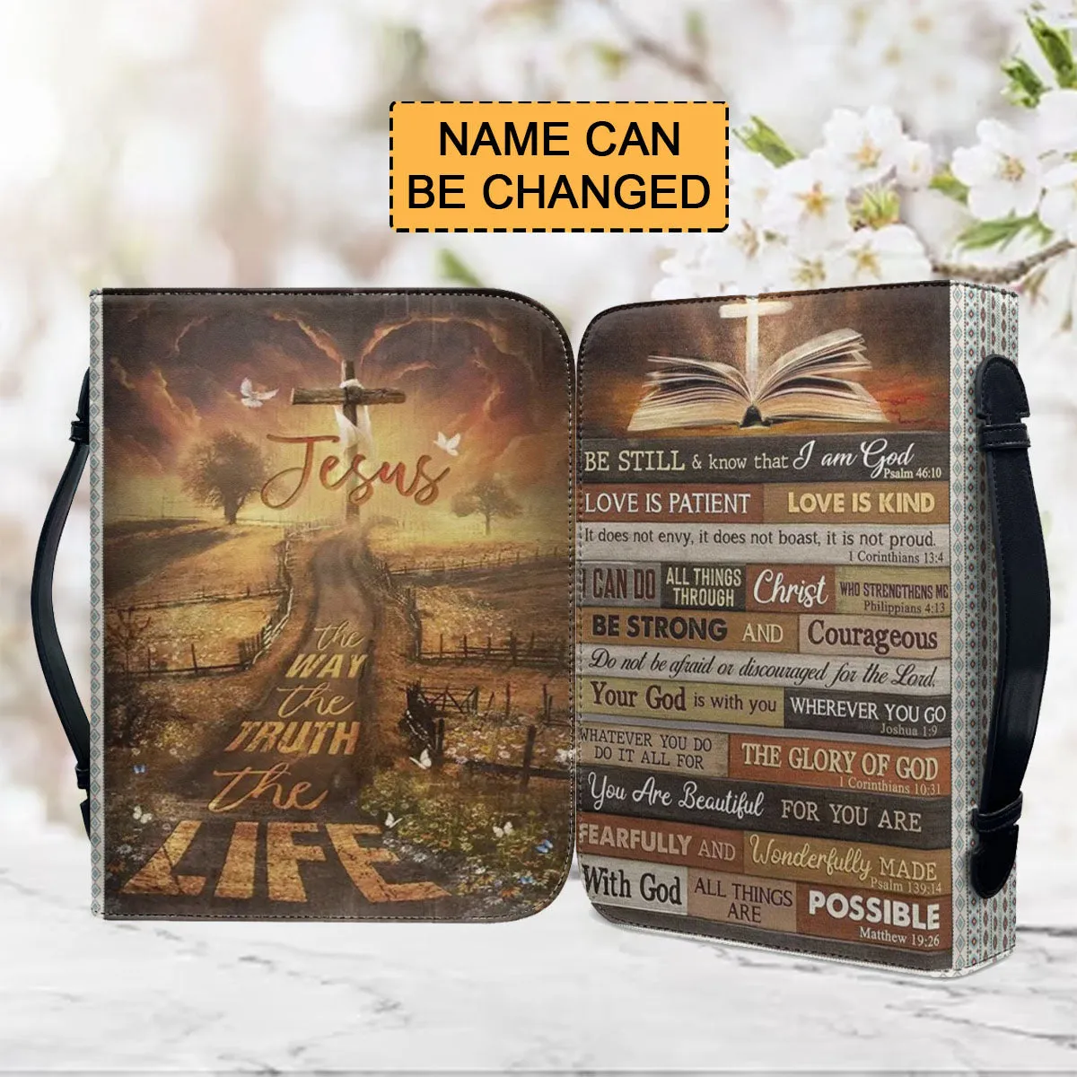 Christianartbag Bible Cover, Jesus The Way The Truth The Life Personalized Bible Cover, Personalized Bible Cover, Purple Bible Cover, Christmas Gift, CABBBCV02260923.