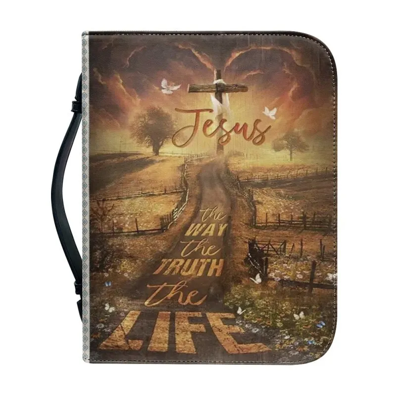 Christianartbag Bible Cover, Jesus The Way The Truth The Life Personalized Bible Cover, Personalized Bible Cover, Purple Bible Cover, Christmas Gift, CABBBCV02260923.