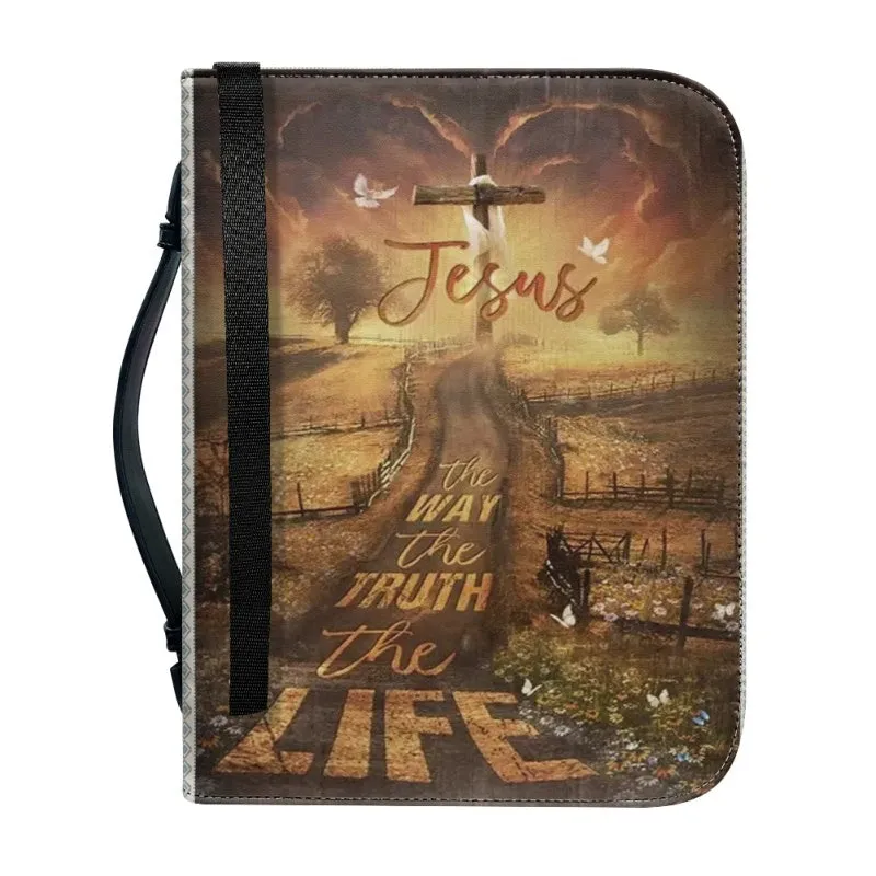 Christianartbag Bible Cover, Jesus The Way The Truth The Life Personalized Bible Cover, Personalized Bible Cover, Purple Bible Cover, Christmas Gift, CABBBCV02260923.