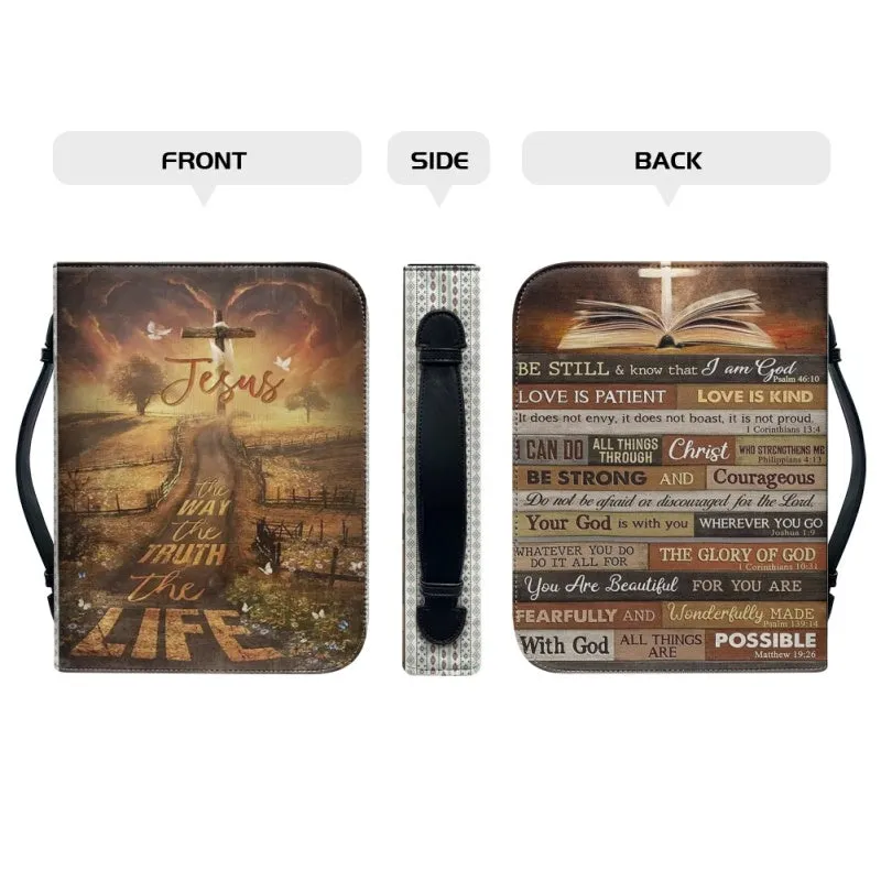 Christianartbag Bible Cover, Jesus The Way The Truth The Life Personalized Bible Cover, Personalized Bible Cover, Purple Bible Cover, Christmas Gift, CABBBCV02260923.