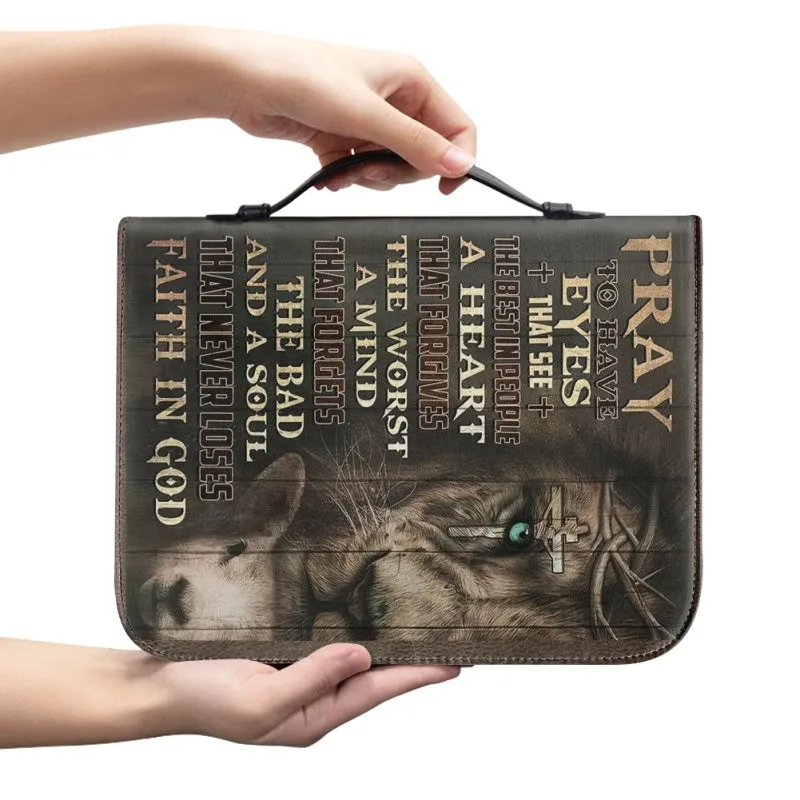 Christianartbag Bible Cover, Pray Bible Cover, Personalized Bible Cover, Christ Cross Lion Sheep Warrior Bible Cover, Christian Gifts, CAB08281023.