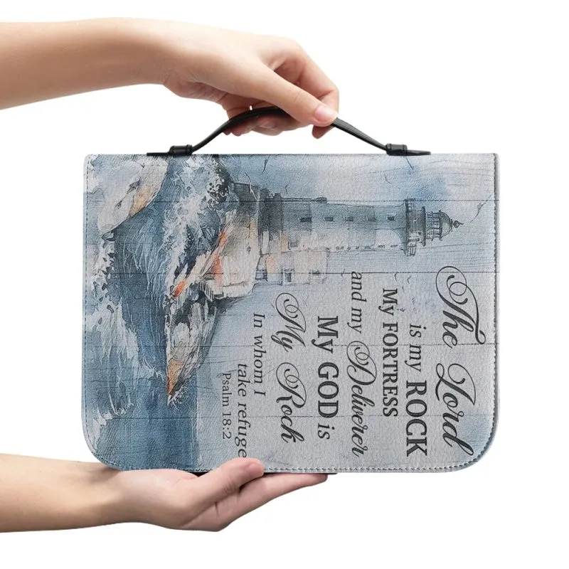 Christianartbag Bible Cover - The Lord Is My Rock Bible Cover - Personalized Bible Cover - Christ Lighthouse Bible Cover - Christian Gifts - CAB02021123.