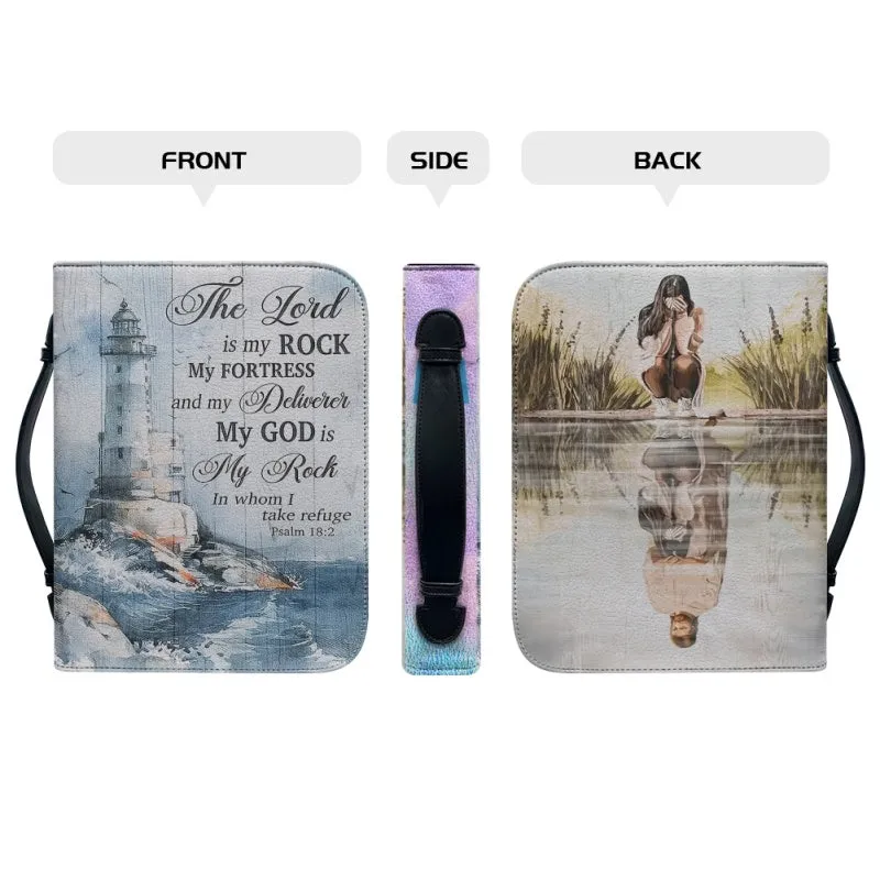 Christianartbag Bible Cover - The Lord Is My Rock Bible Cover - Personalized Bible Cover - Christ Lighthouse Bible Cover - Christian Gifts - CAB02021123.