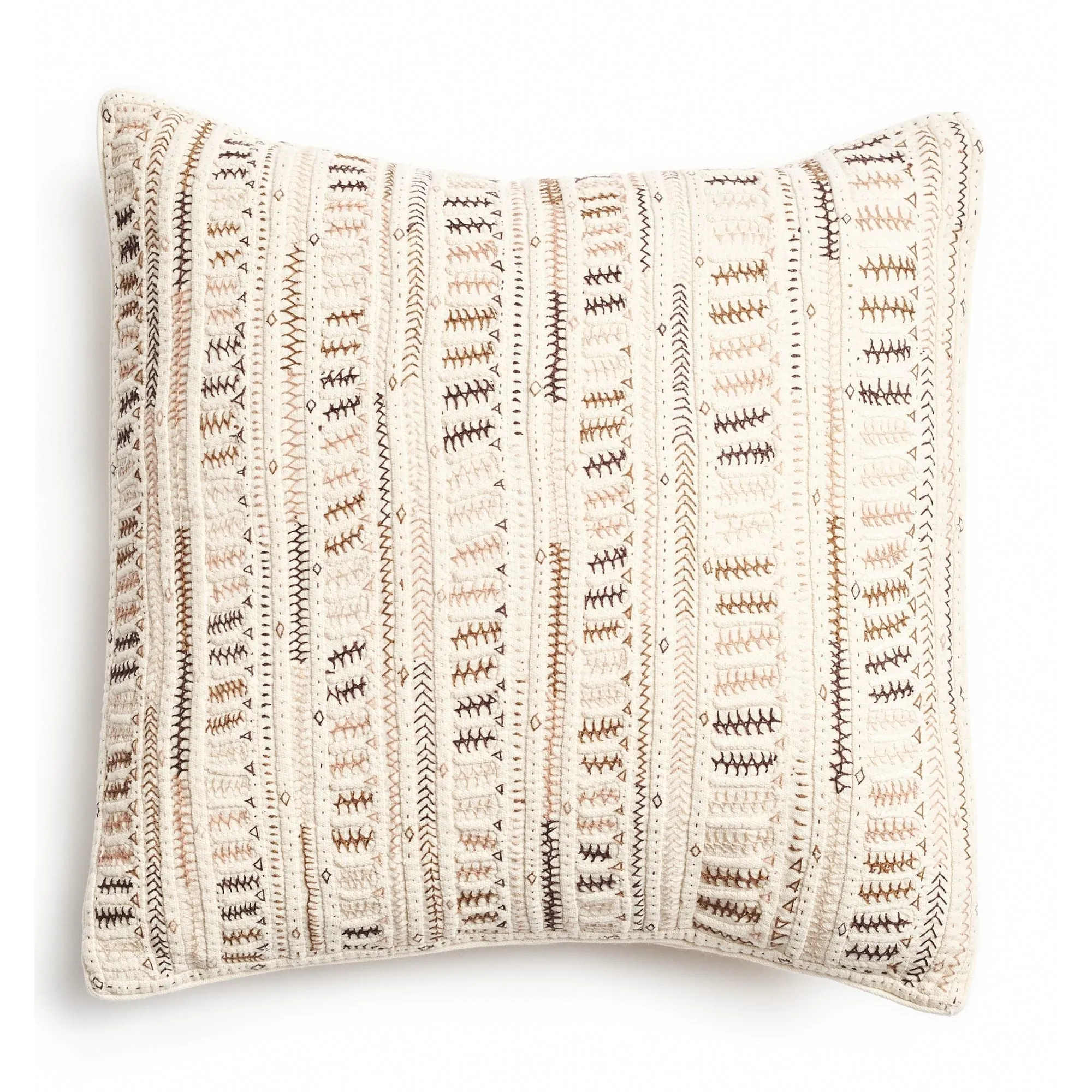 Dahli Brown Hand Embroidered Pillow