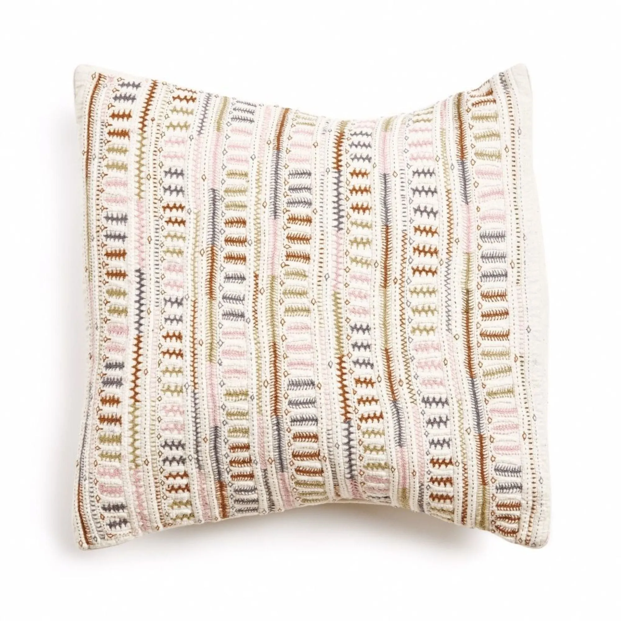 Dahli Brown Hand Embroidered Pillow