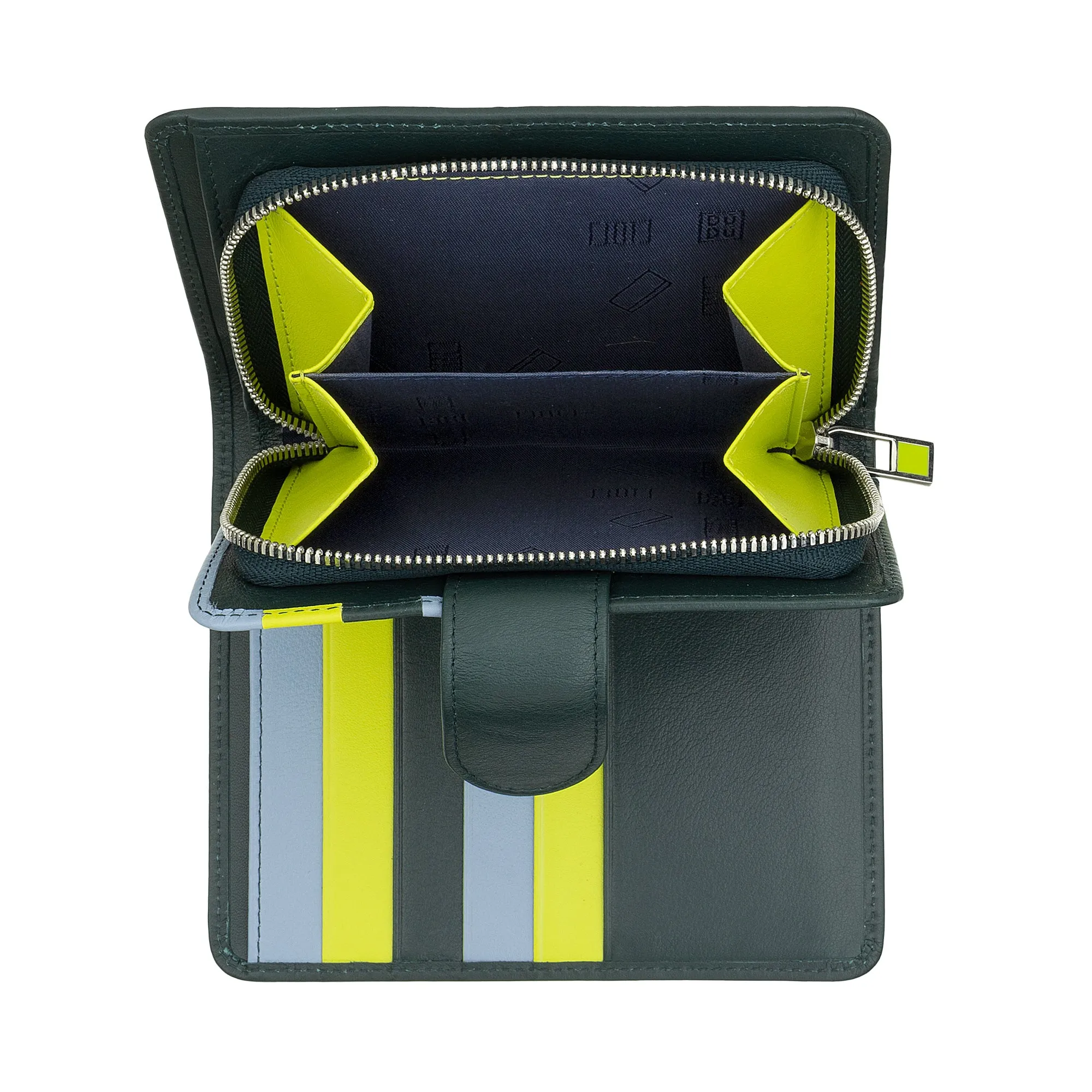 Dudu Women's Women in Soft Leather Colored RFID BLOCK WITH ZIP Credit Card holder Doors