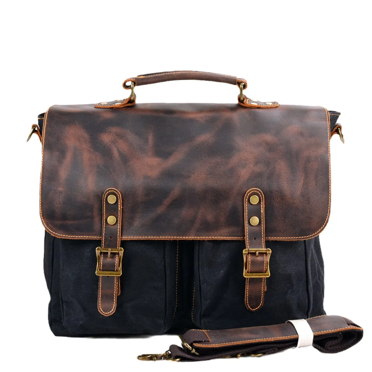 Durable Vintage Canvas Messenger Bags with Leather Accents