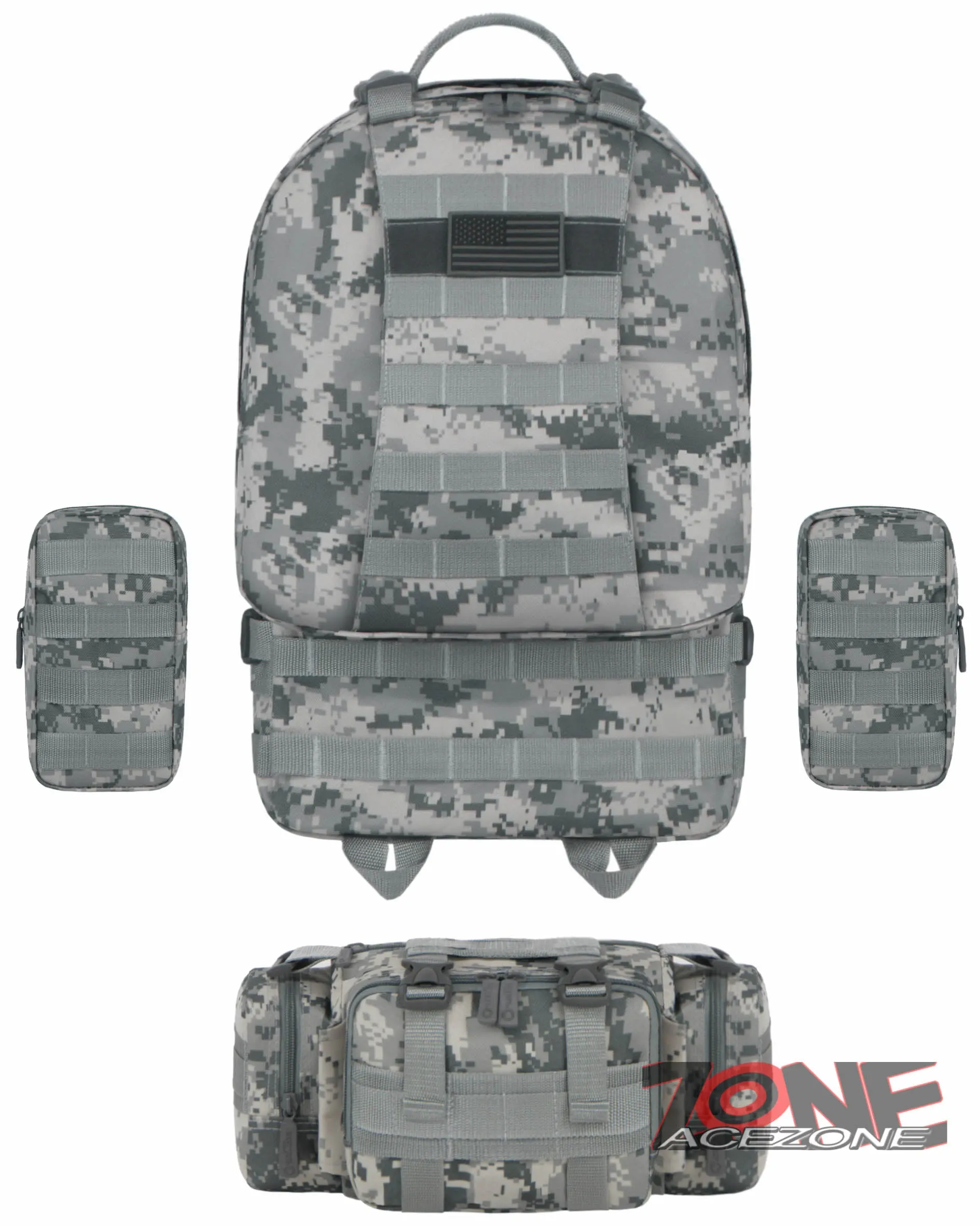 East West USA Tactical Molle Military Assault Detachable Backpack RTC505 ACU