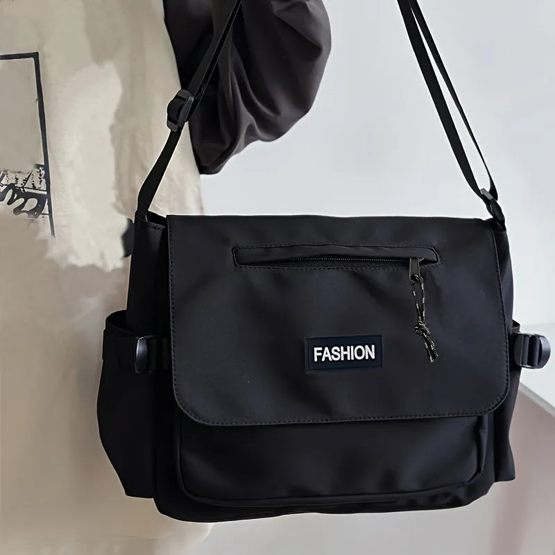 Japanese Style Casual Nylon Messenger Bag Lightweight Unisex Zipper