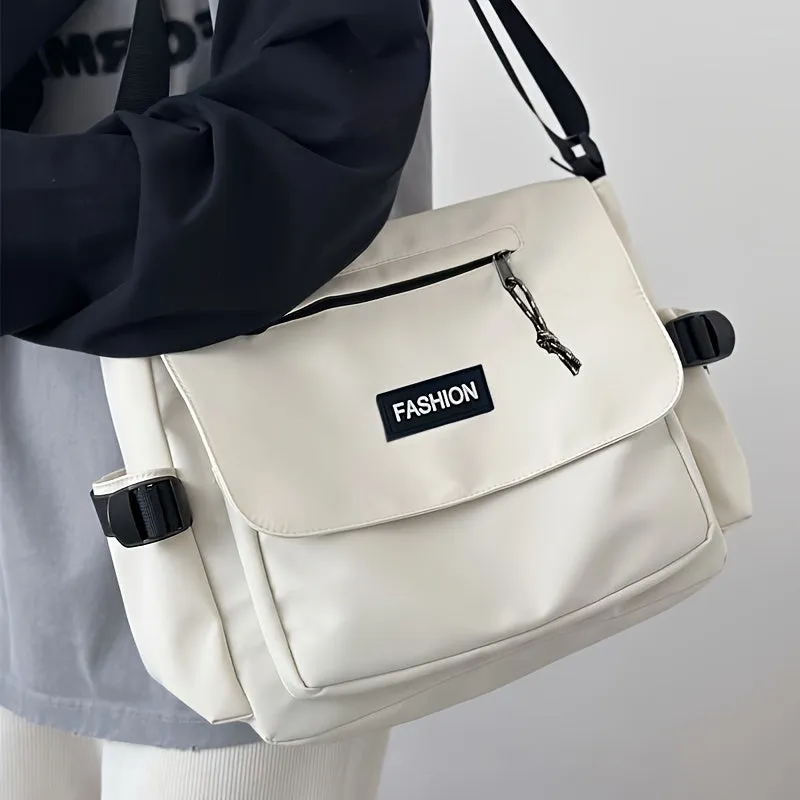 Japanese Style Casual Nylon Messenger Bag Lightweight Unisex Zipper