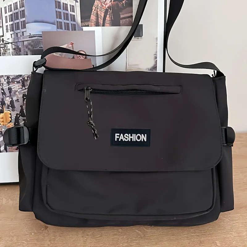Japanese Style Casual Nylon Messenger Bag Lightweight Unisex Zipper
