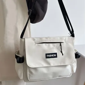 Japanese Style Casual Nylon Messenger Bag Lightweight Unisex Zipper