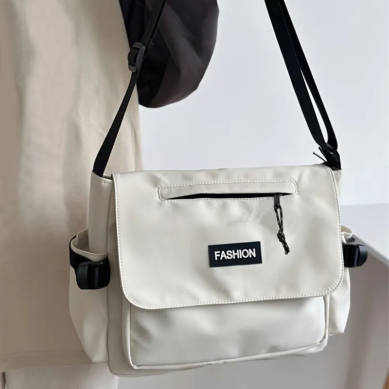 Japanese Style Casual Nylon Messenger Bag Lightweight Unisex Zipper