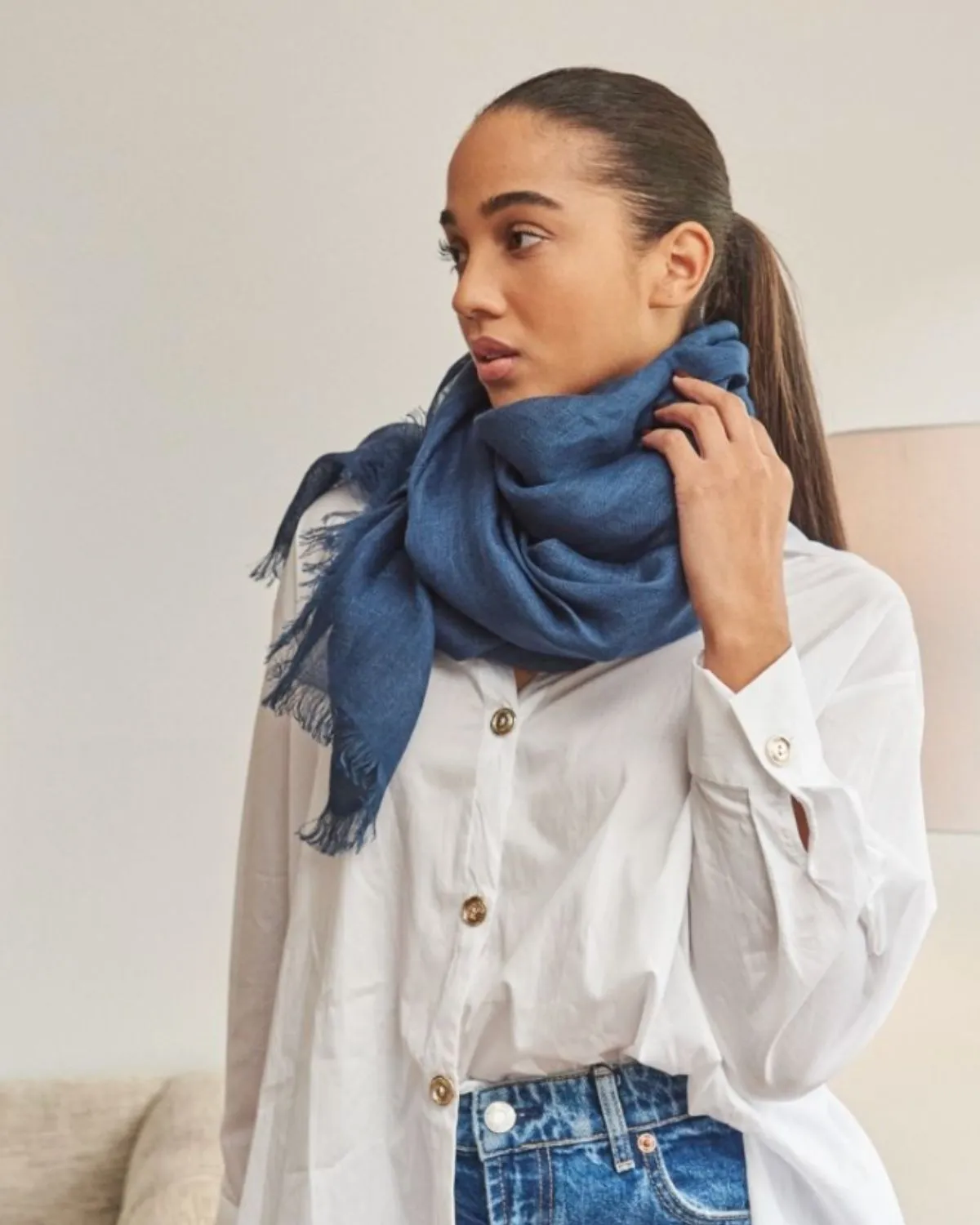 MIDNIGHT LINEN SCARF