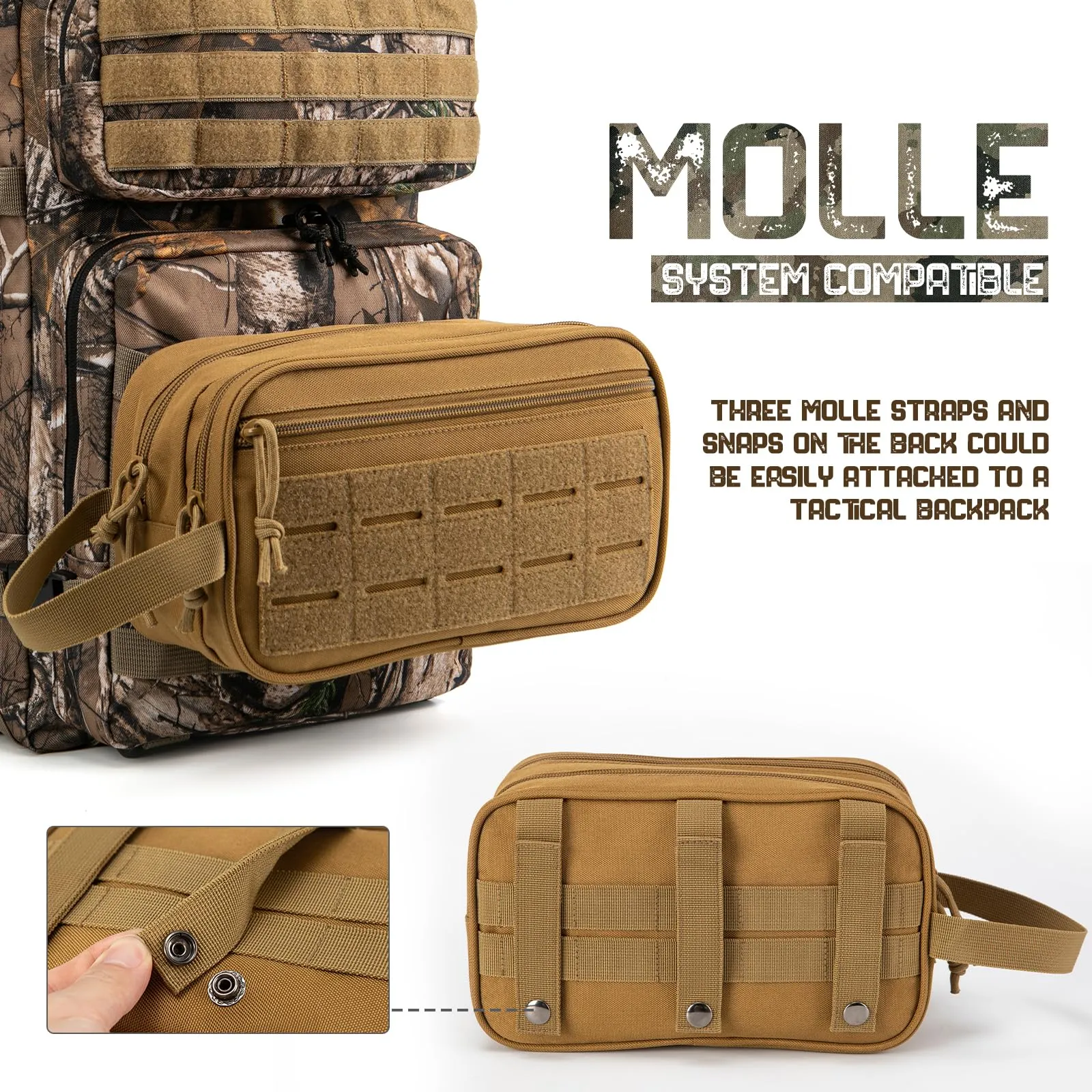 QT&QY Tactical Toiletry Bag For Men Hygiene Bag EDC Military Tool Molle Pouches Small Dopp Kit Mens Shaving Kit Travel shower Bags