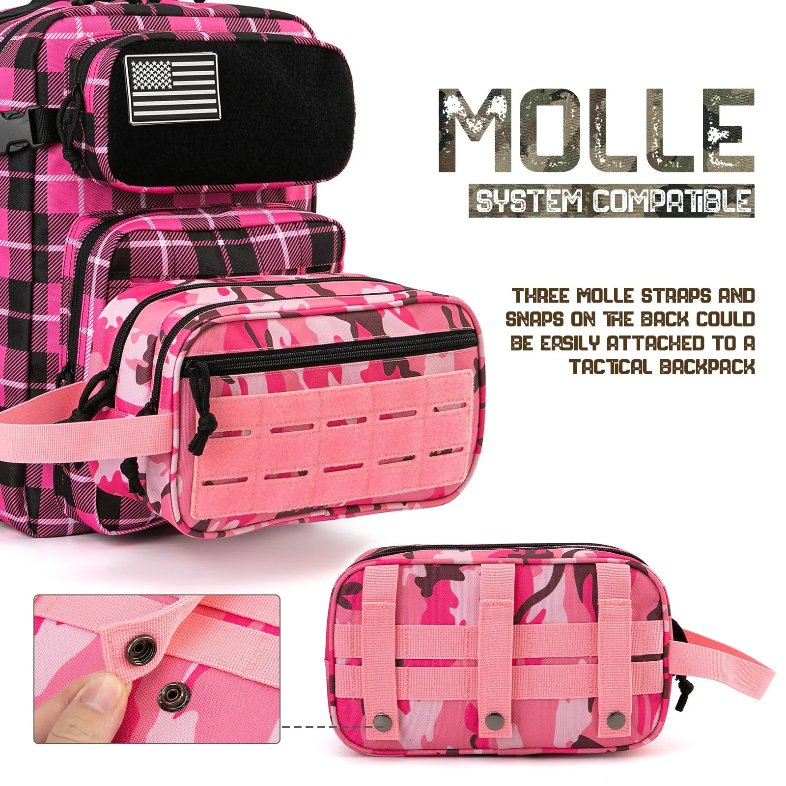 QT&QY Tactical Toiletry Bag For Women Hygiene Bag EDC Military Tool Molle Pouches Small Dopp Kit Mens Shaving Kit Travel shower Bags