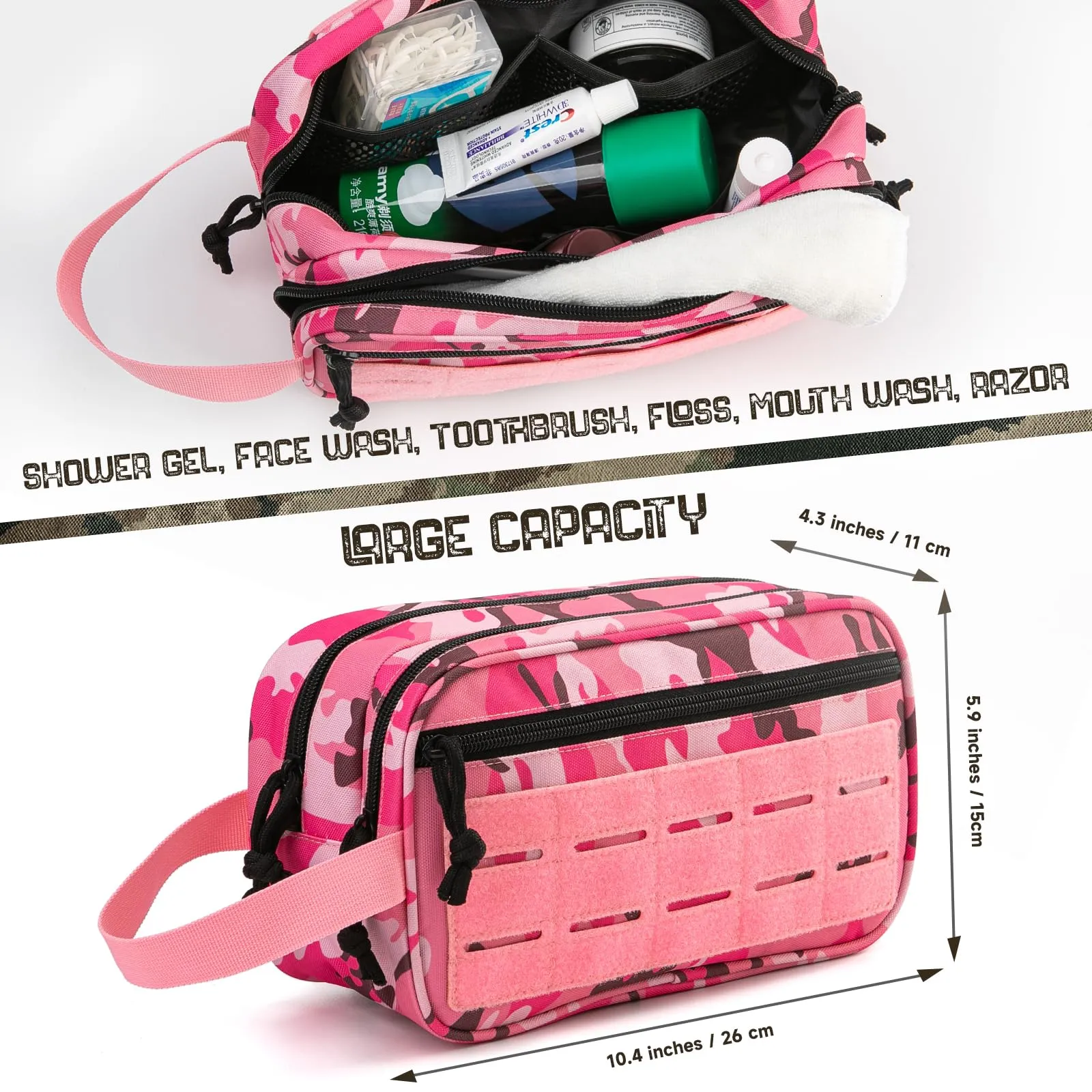 QT&QY Tactical Toiletry Bag For Women Hygiene Bag EDC Military Tool Molle Pouches Small Dopp Kit Mens Shaving Kit Travel shower Bags