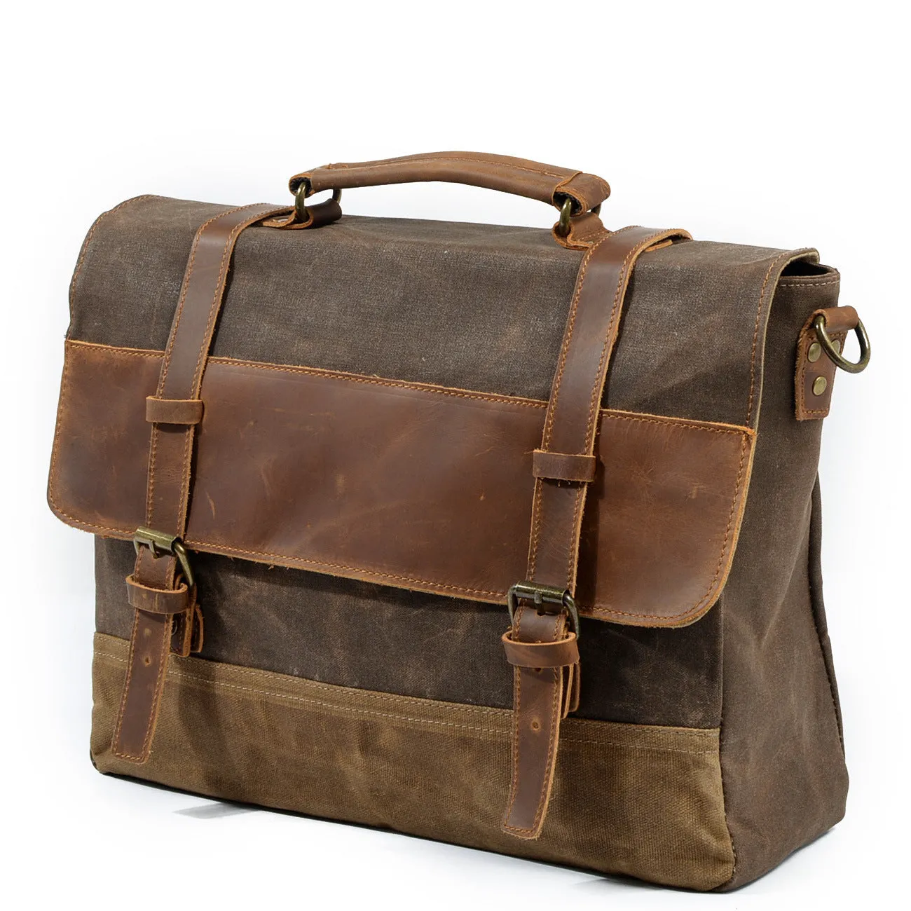 Retro Waxed Canvas Messenger Bags with Multiple Pockets