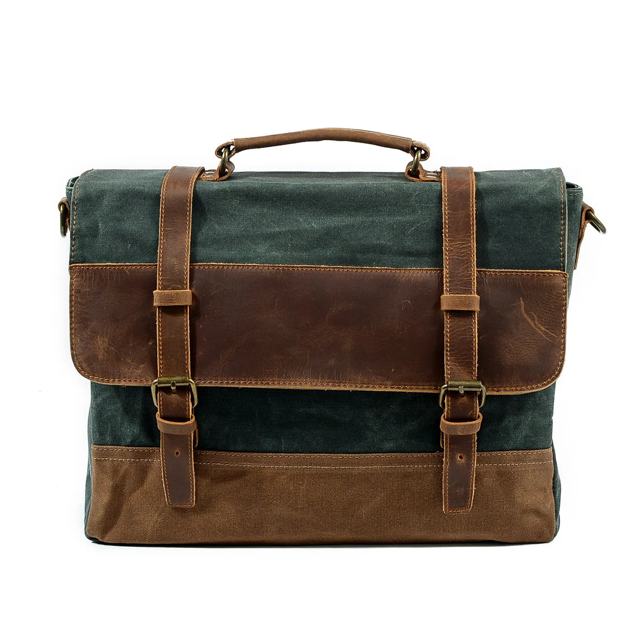 Retro Waxed Canvas Messenger Bags with Multiple Pockets