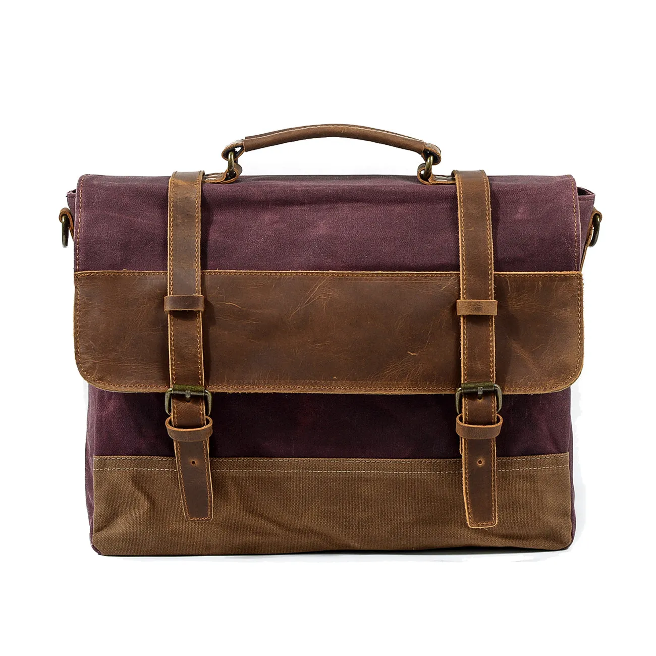 Retro Waxed Canvas Messenger Bags with Multiple Pockets